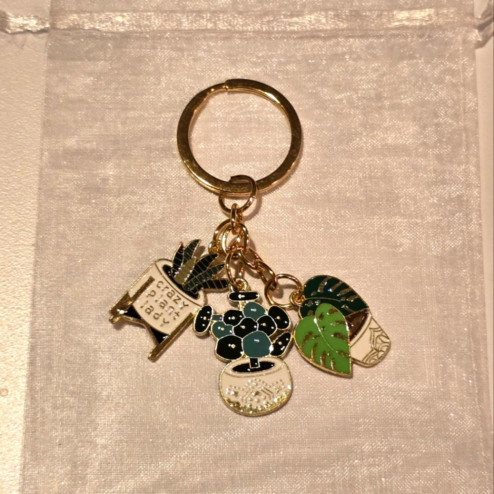 Crazy plant lady key chain